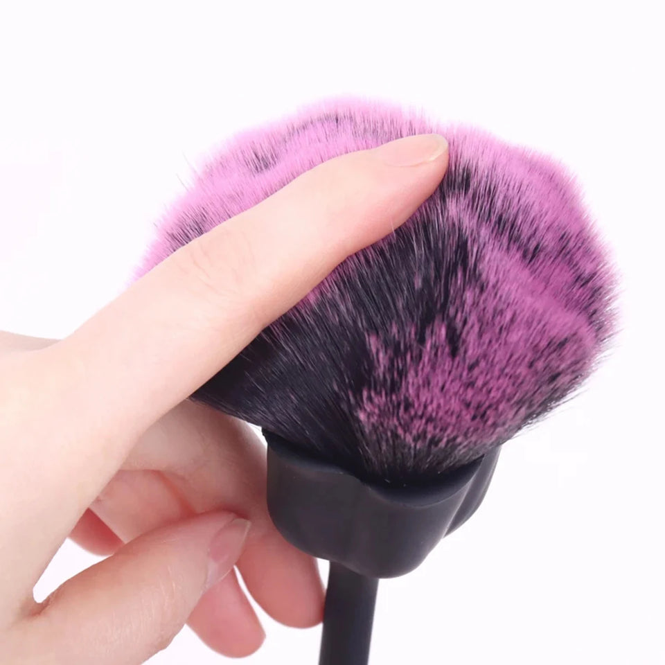 Flower Nail Brush For Manicure Rose Nail Art Brush Nail Accesories Tools Popular Round Small Gel polish Dust Cleaning Brushes