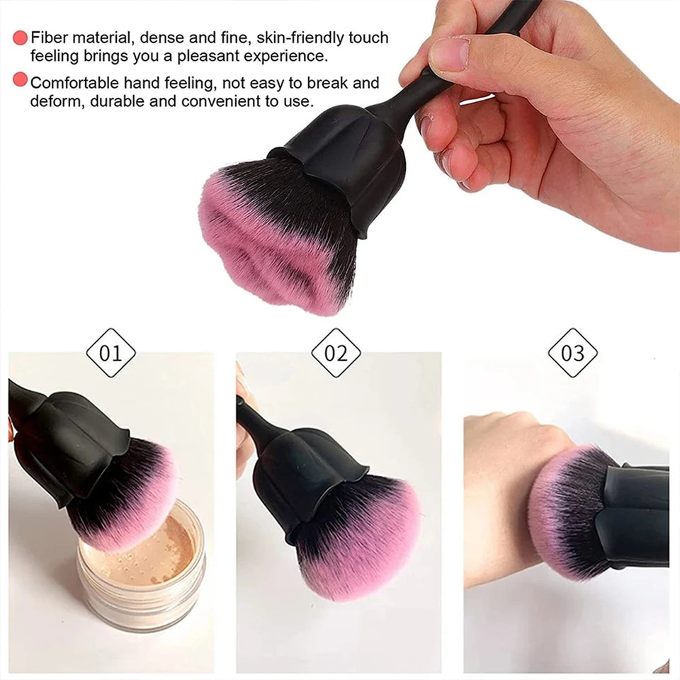 Flower Nail Brush For Manicure Rose Nail Art Brush Nail Accesories Tools Popular Round Small Gel polish Dust Cleaning Brushes