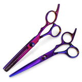 Hair Scissors 6" Japan Stainless Purple Hair Cutting Scissors Barber Thinning Shears Haircut Set for Hairdressing Dropshipping