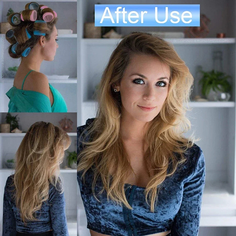 Jumbo Size Self-Grip Hook Hair Rollers Set Bigoudis Heatless Hair Curler Salon Hair Dressing Curlers Foam Roller Cabello 헤어롤