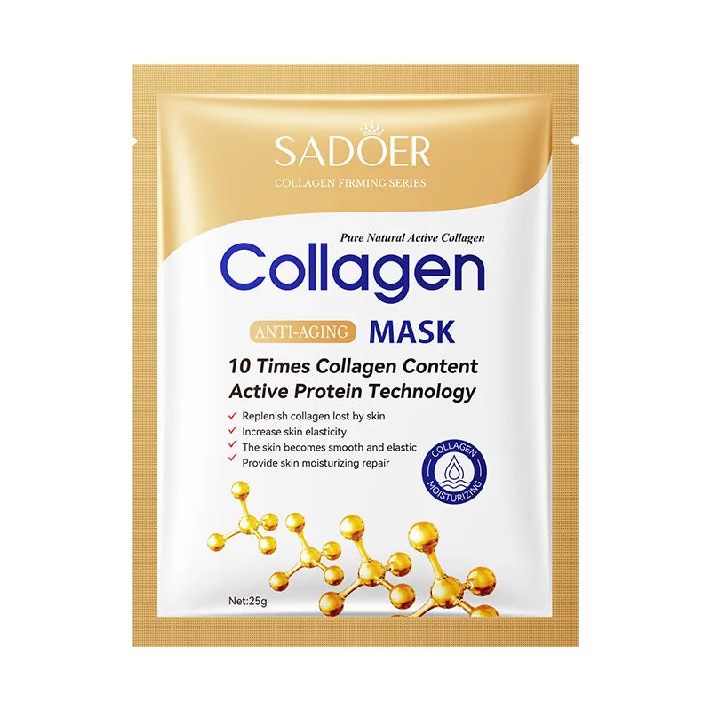 Masque Facial au Collagène SADOER - Lot de 10 pièces
