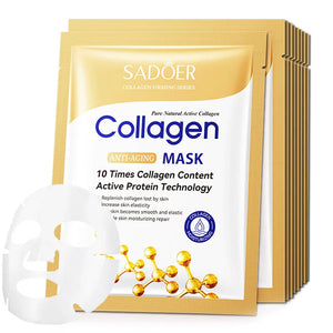 Masque Facial au Collagène SADOER - Lot de 10 pièces