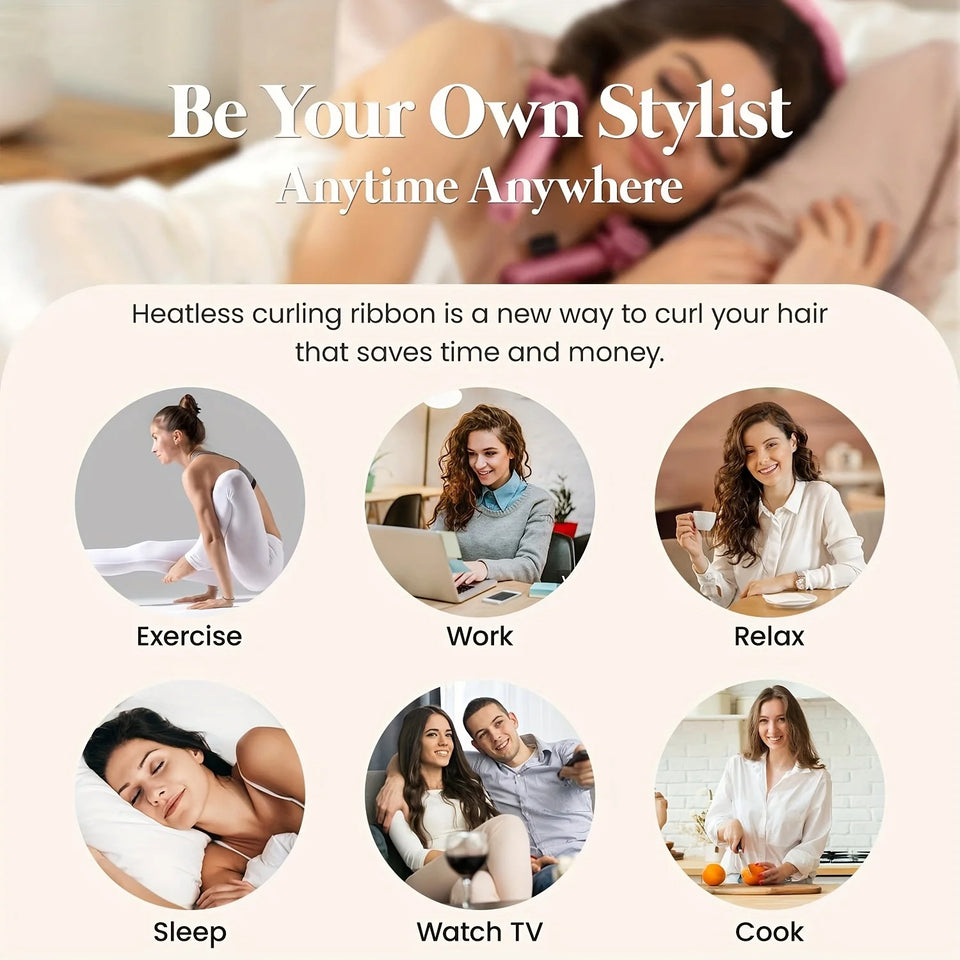 **Ensemble de 4 Bigoudis en Soie sans Chaleur pour Boucler les Cheveux sans Chaleur, pour Dormir**