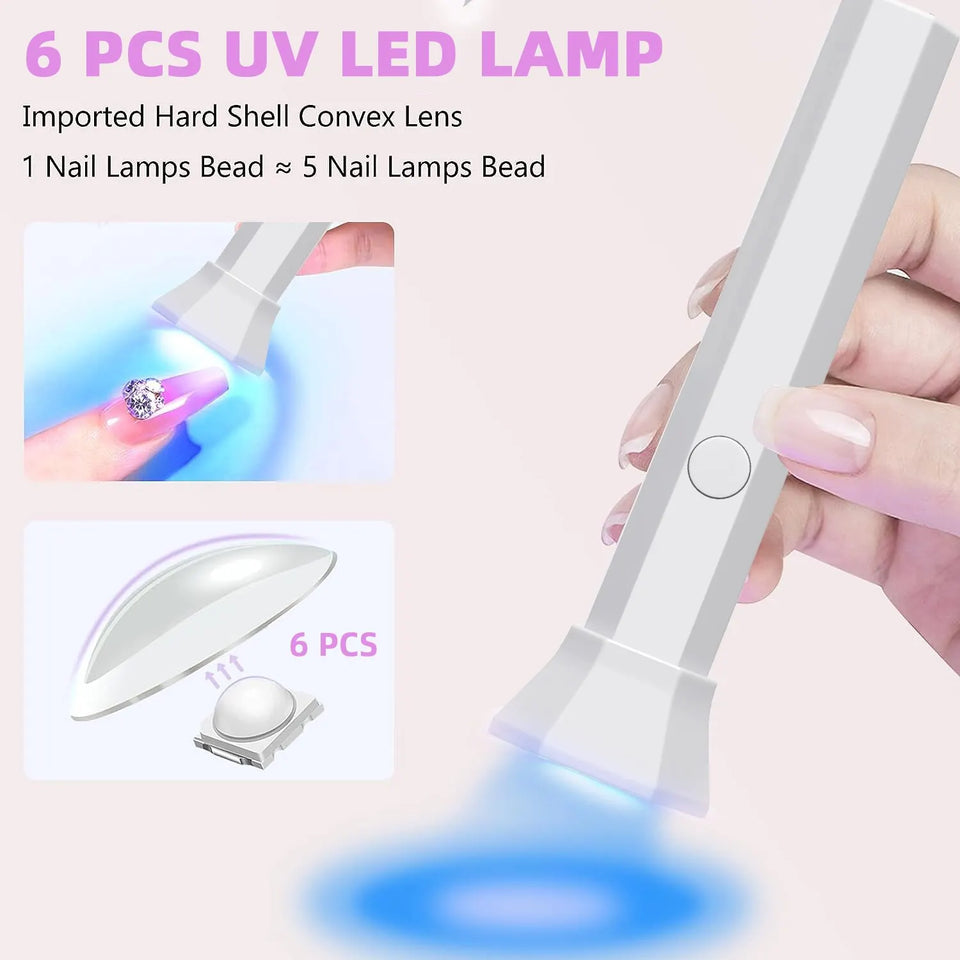 Portable Nail Dryer Lamp UV LED Nail Light For Curing All Gel Polish USB Rechargeable Quick Dry Manicure Machine Nail Art Tools