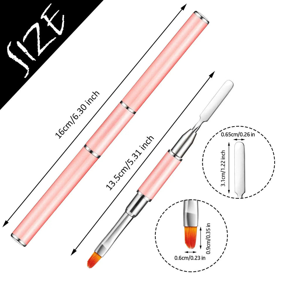 Gel Brush & Picker, 2 IN 1 Design Nail Brush and Spatula,Gel Nail Brush Tool for Acrylic Nails Extension Gel
