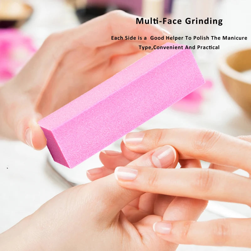 10 Pcs Manicure Set Cuticle Pusher Clippers Nail Art Files Buffer Sanding Tool Cleaning Brush Dead Skin Scissors Nail Care Kits