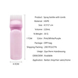 3 Colors Dyeing Shampoo Bottle With Comb Hair Dye Oil Applicator Bottles Hair Dye Bottle Applicator Hair Salon Styling Tools