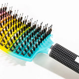 Bristle&Nylon Hair Brush Girls Hair Scalp Massage Comb Women Wet Curly Detangle Hair Brush for Salon Hairdressing Styling Tool