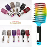 Bristle&Nylon Hair Brush Girls Hair Scalp Massage Comb Women Wet Curly Detangle Hair Brush for Salon Hairdressing Styling Tool