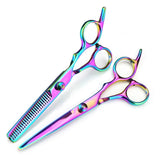 Hair Scissors 6" Japan Stainless Purple Hair Cutting Scissors Barber Thinning Shears Haircut Set for Hairdressing Dropshipping