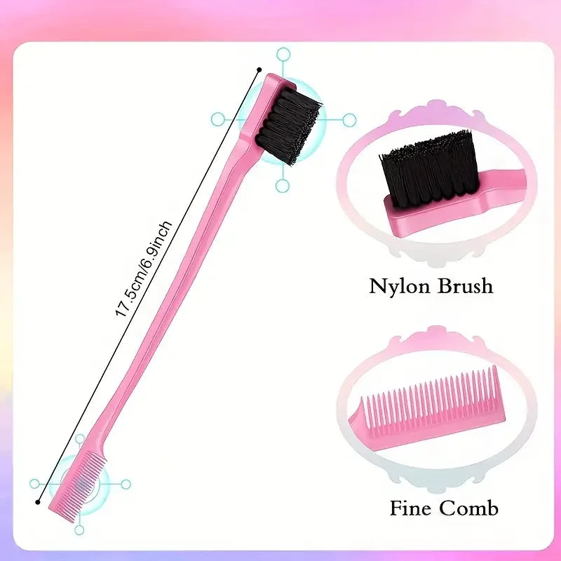 5pcs/set Detangling Hair Brush Curly Hair Curved Rat Tail Comb Set Edge  Hair Brush Curly Hair Brush Salon Hair Tools