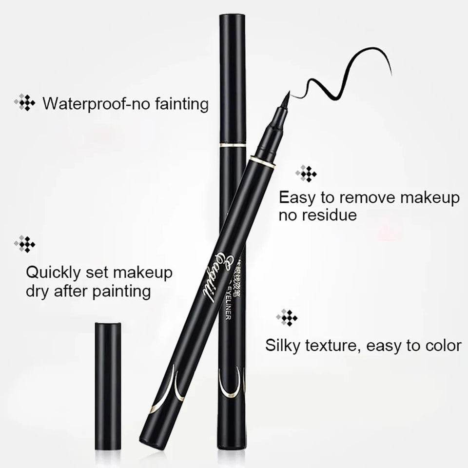 Black Liquid Eyeliner Waterproof Long Lasting Eye Liner Pencil Quick Drying Not Bloom Natural Eyeliner Liquid Pen Cosmetic Tools