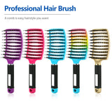 Bristle&Nylon Hair Brush Girls Hair Scalp Massage Comb Women Wet Curly Detangle Hair Brush for Salon Hairdressing Styling Tool