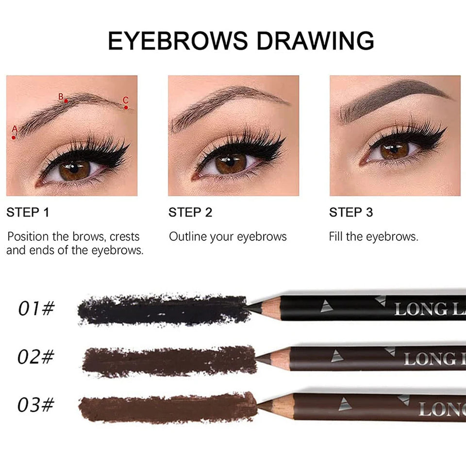 Lot de 6/12 Crayons à Sourcils Waterproof pour Femmes