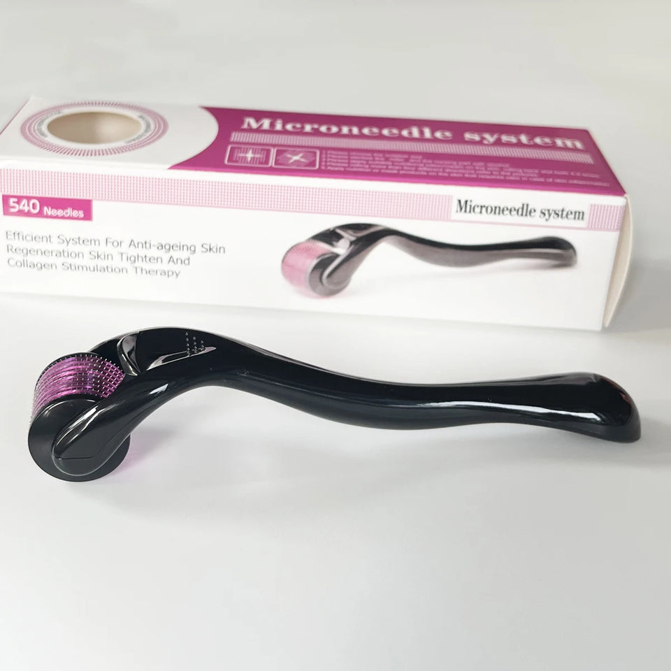 Derma Roller 540 : Micro-Aiguilles 0,2/0,25/0,3 mm - Soin Peau Visage & Corps + Croissance Cheveux