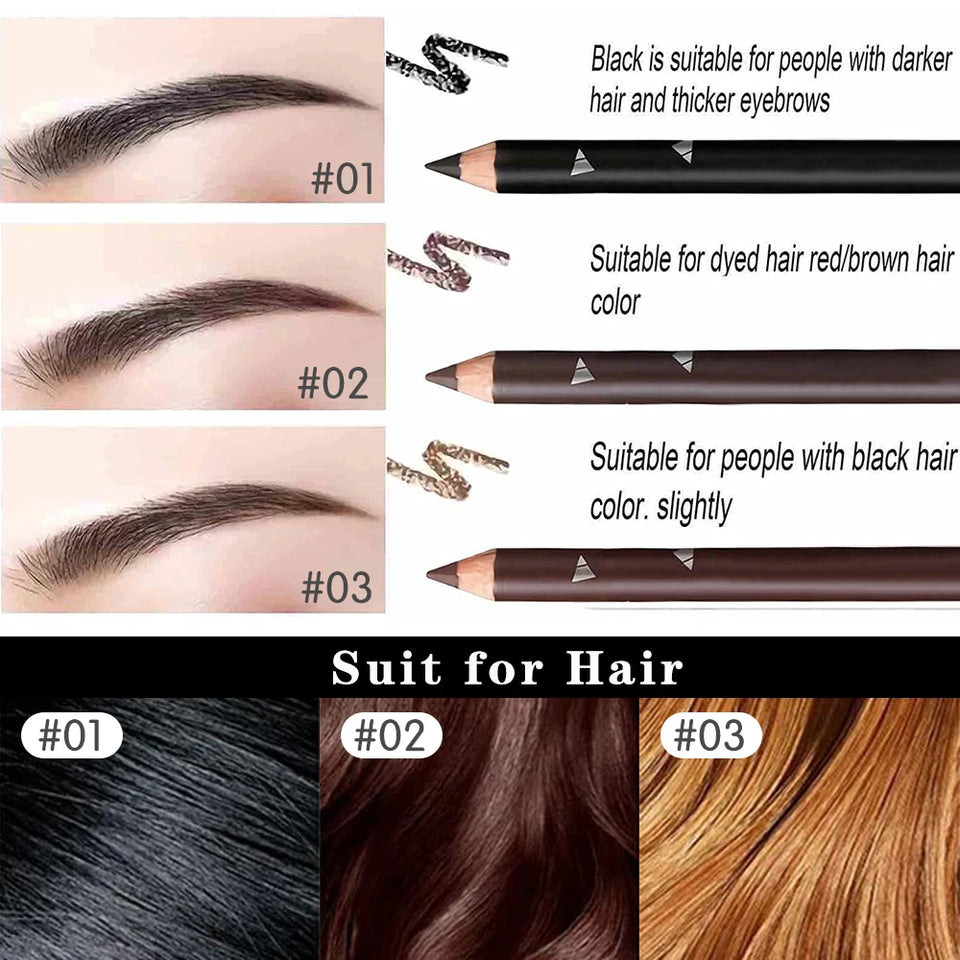 Lot de 6/12 Crayons à Sourcils Waterproof pour Femmes