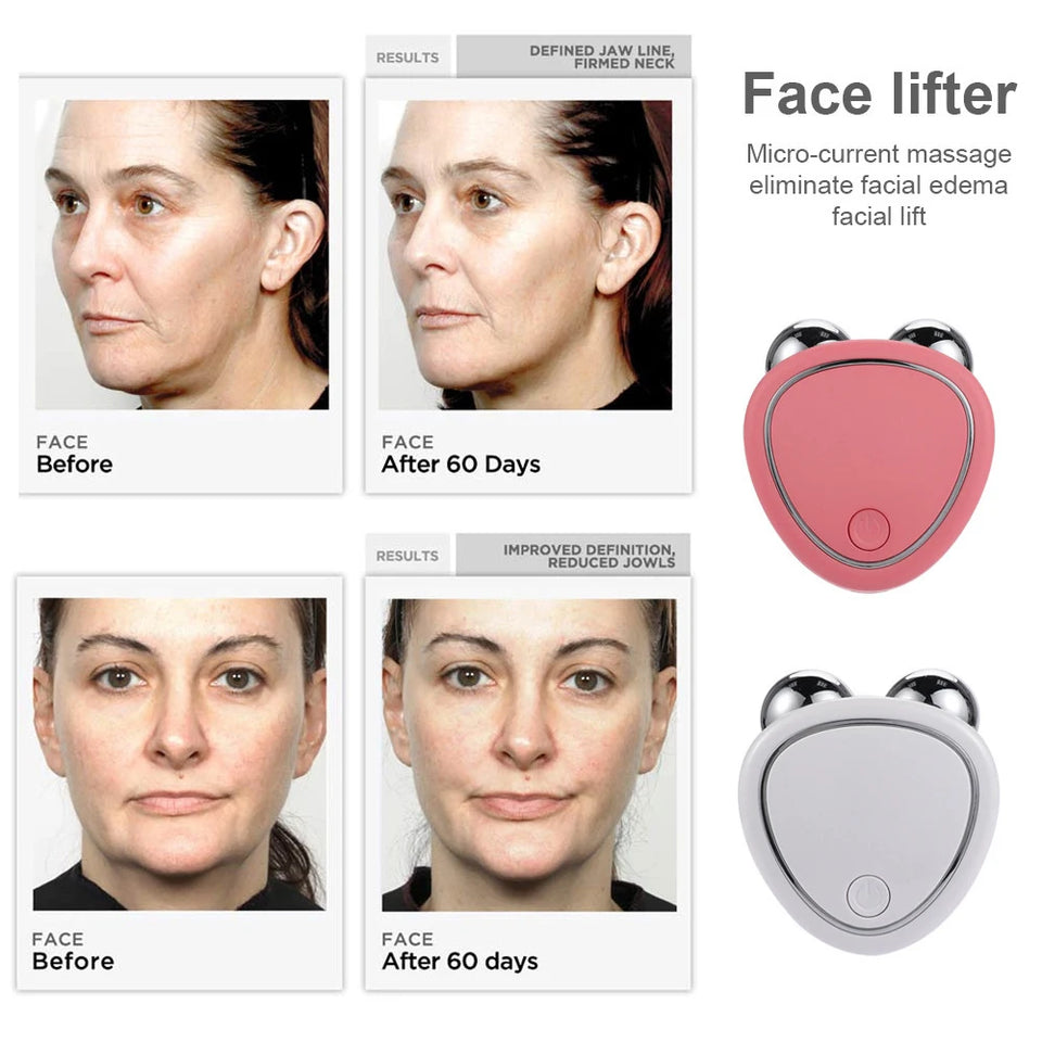 EMS Face Lifting Machine Facial Massager Microcurrent Roller Skin Tightening Rejuvenation Beauty Charging Facial Anti Wrinkle